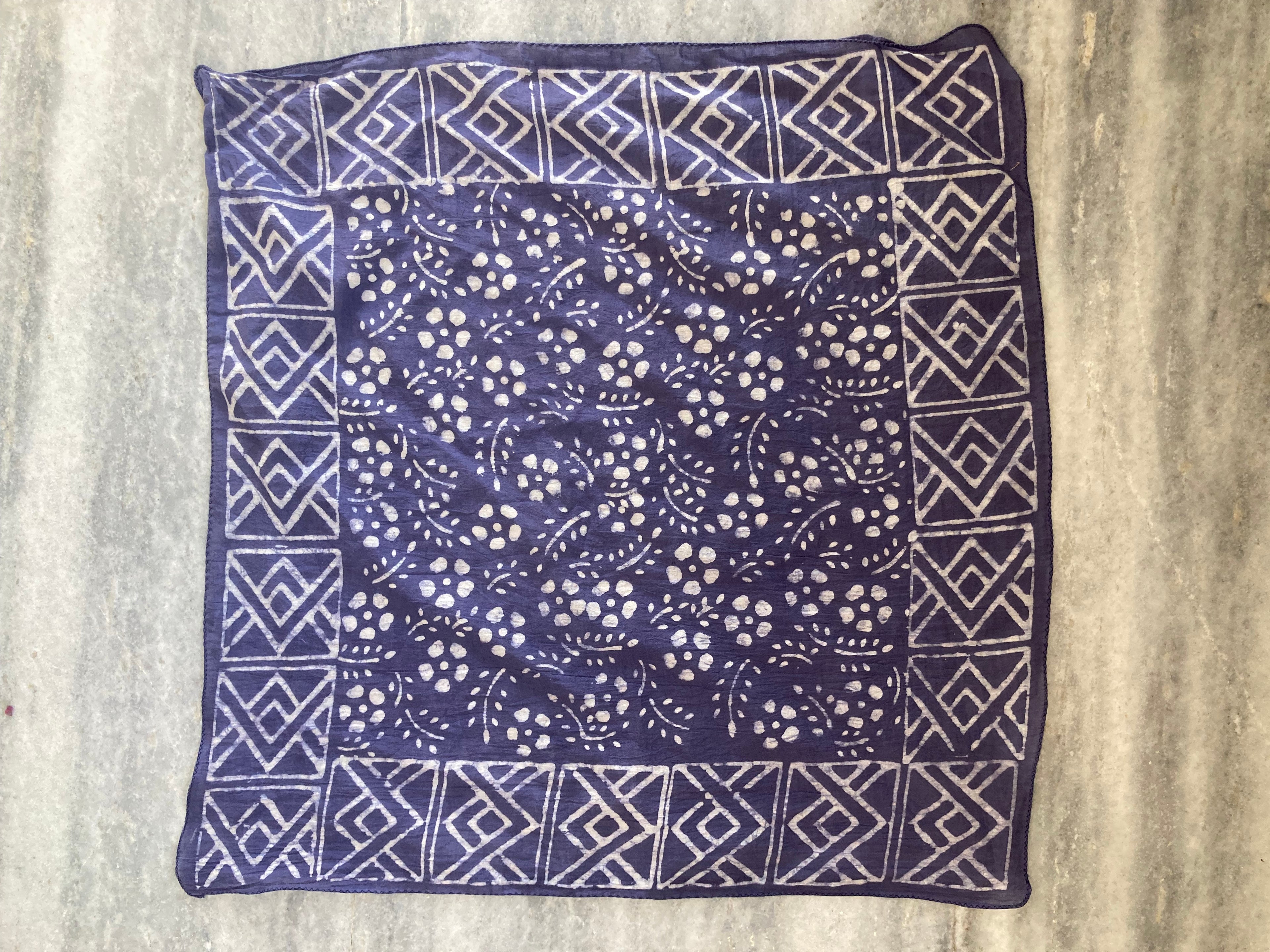 Hand Block Print Cotton Bandana Set of 10: Ethical Neckerchief, Hair Scarf