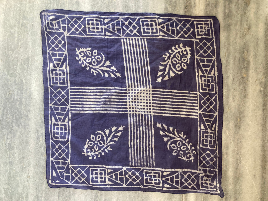 Hand Block Print Cotton Bandana Set of 10: Ethical Neckerchief, Hair Scarf
