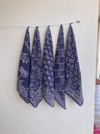 Set of 10 Organic Cotton Bandana, Hand Block Print Neckerchief