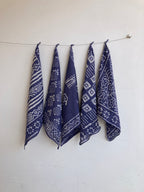 Set of 10 Organic Cotton Bandana, Hand Block Print Neckerchief