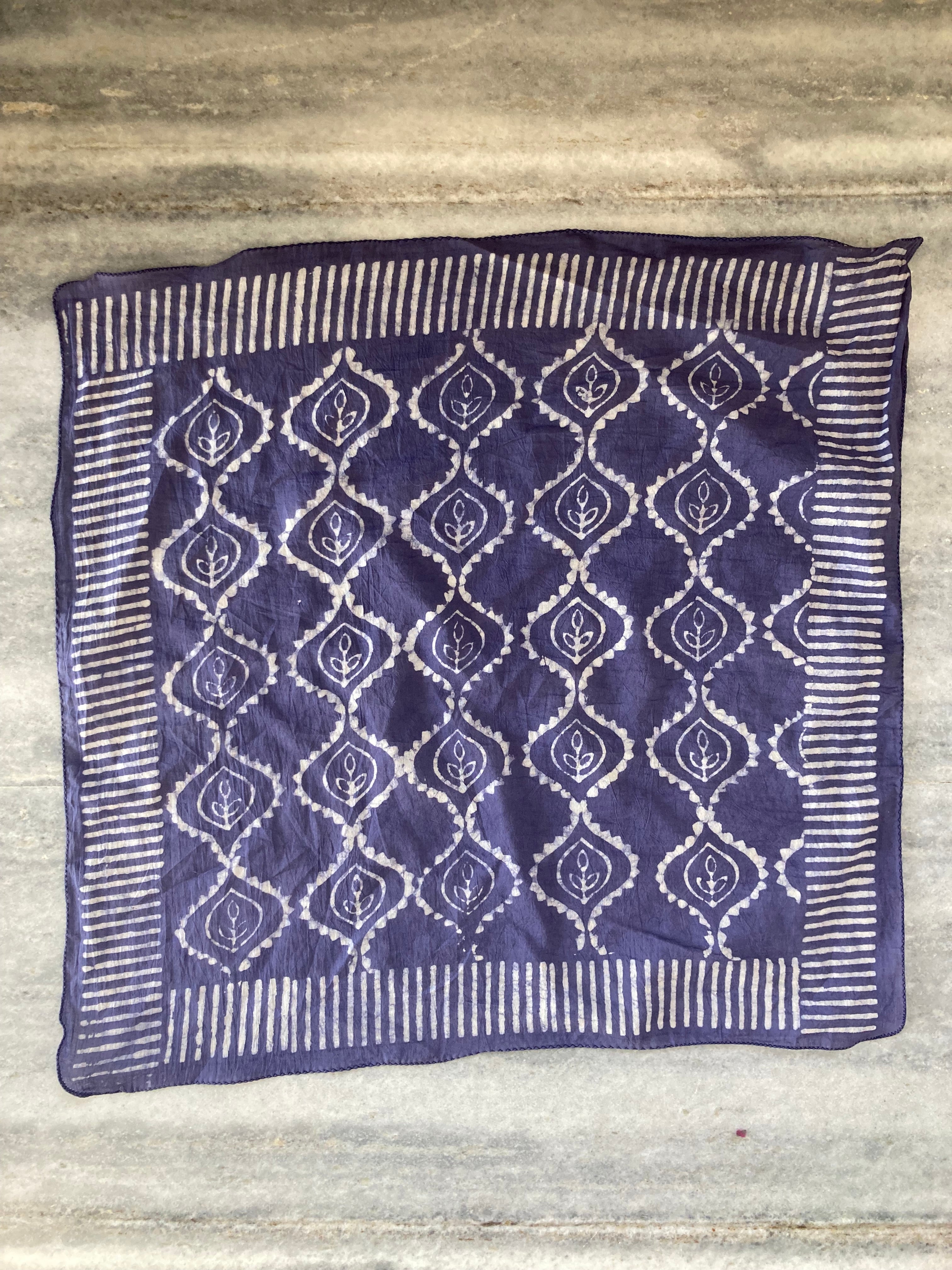 Set of 10 Organic Cotton Bandana, Hand Block Print Neckerchief