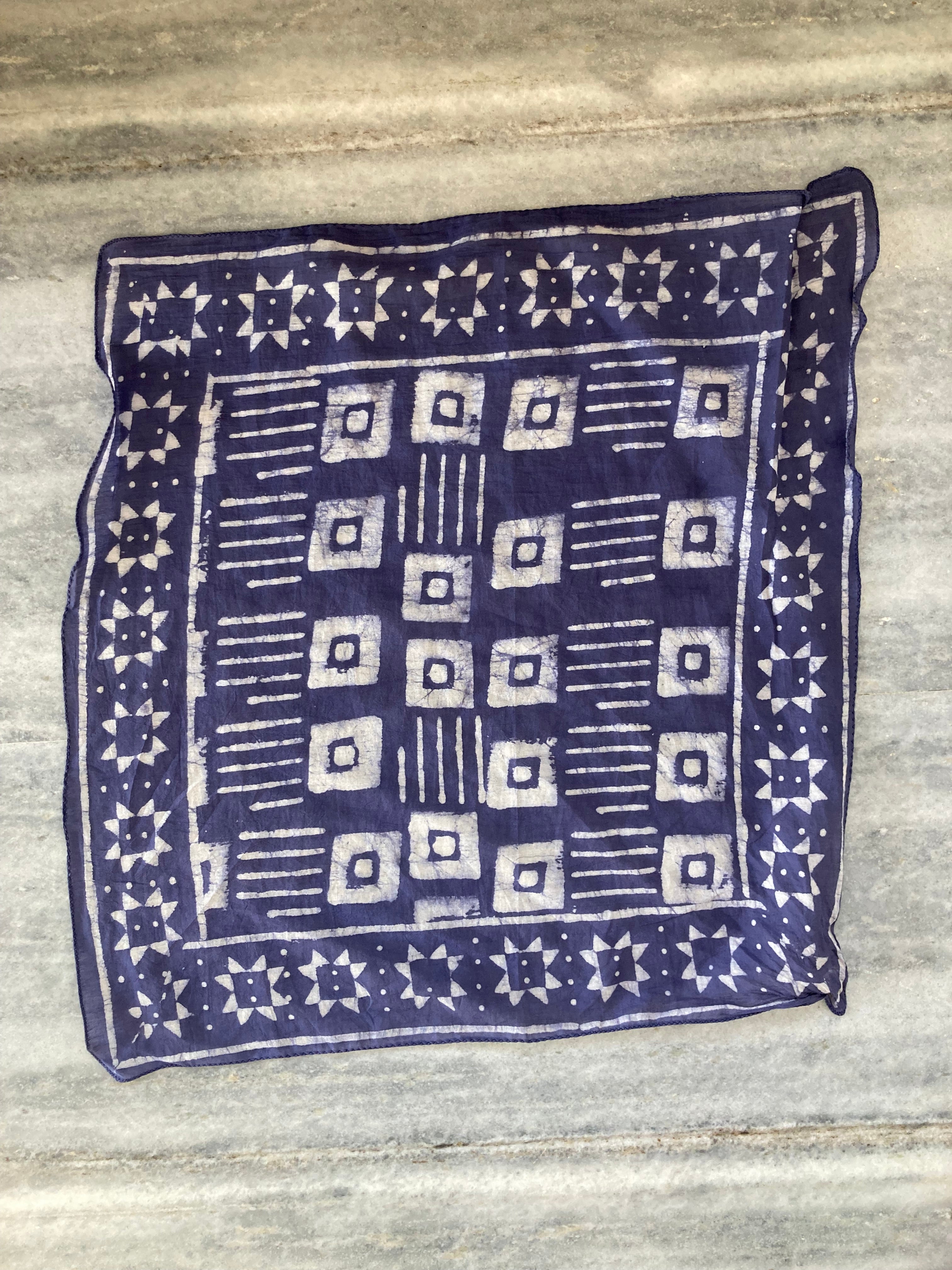 Set of 10 Organic Cotton Bandana, Hand Block Print Neckerchief