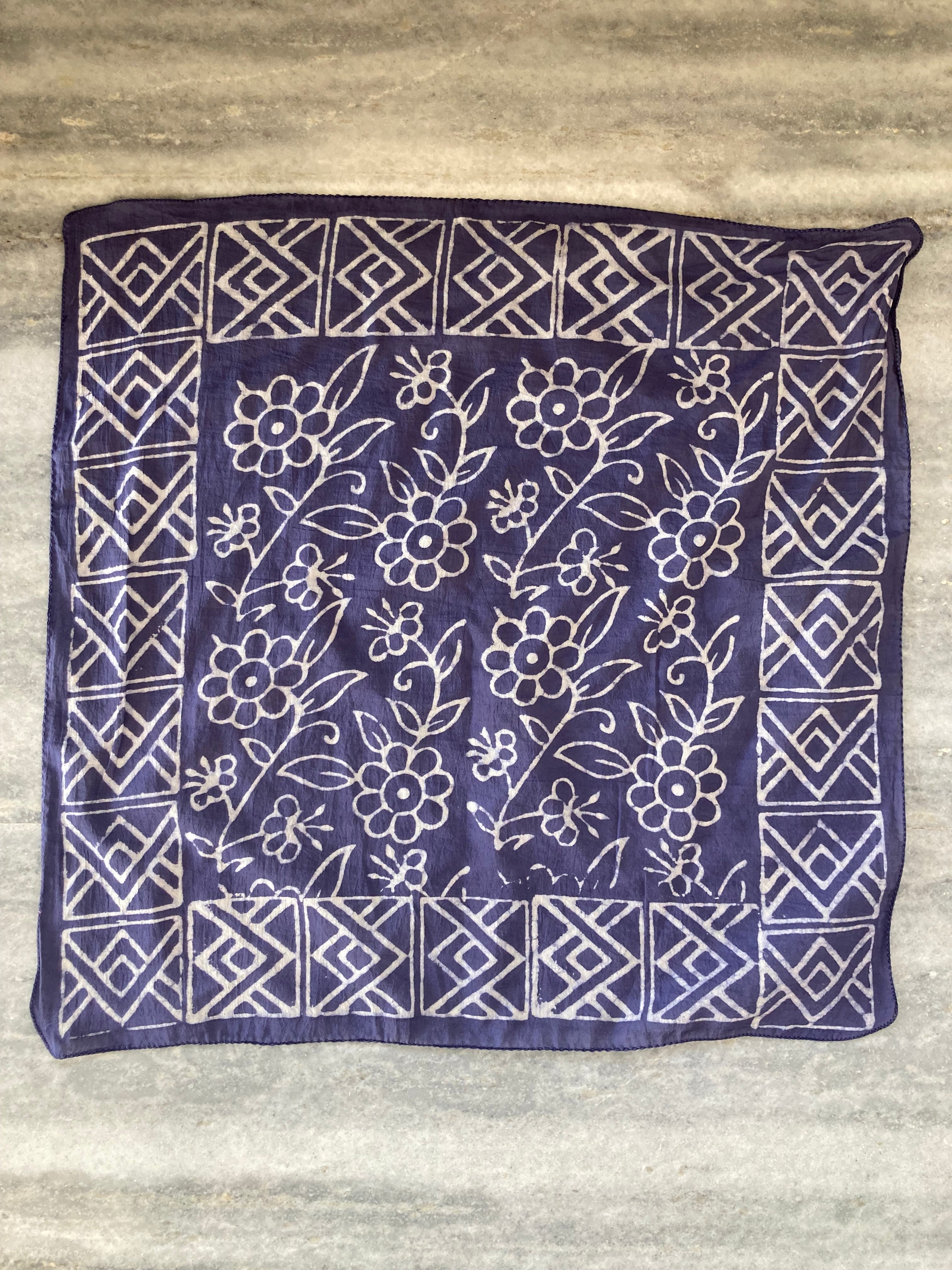 Set of 10 Organic Cotton Bandana, Hand Block Print Neckerchief