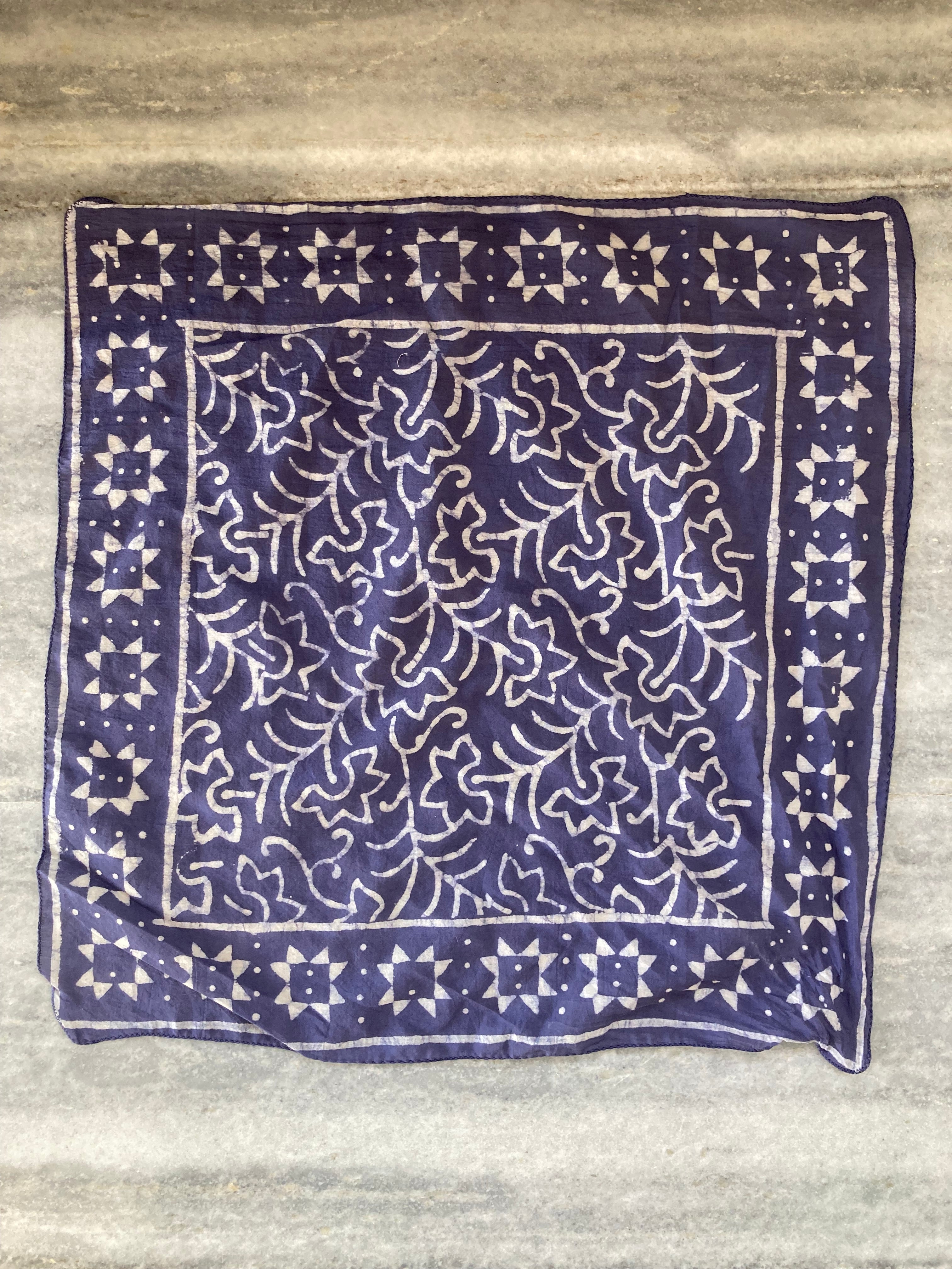 Set of 10 Organic Cotton Bandana, Hand Block Print Neckerchief