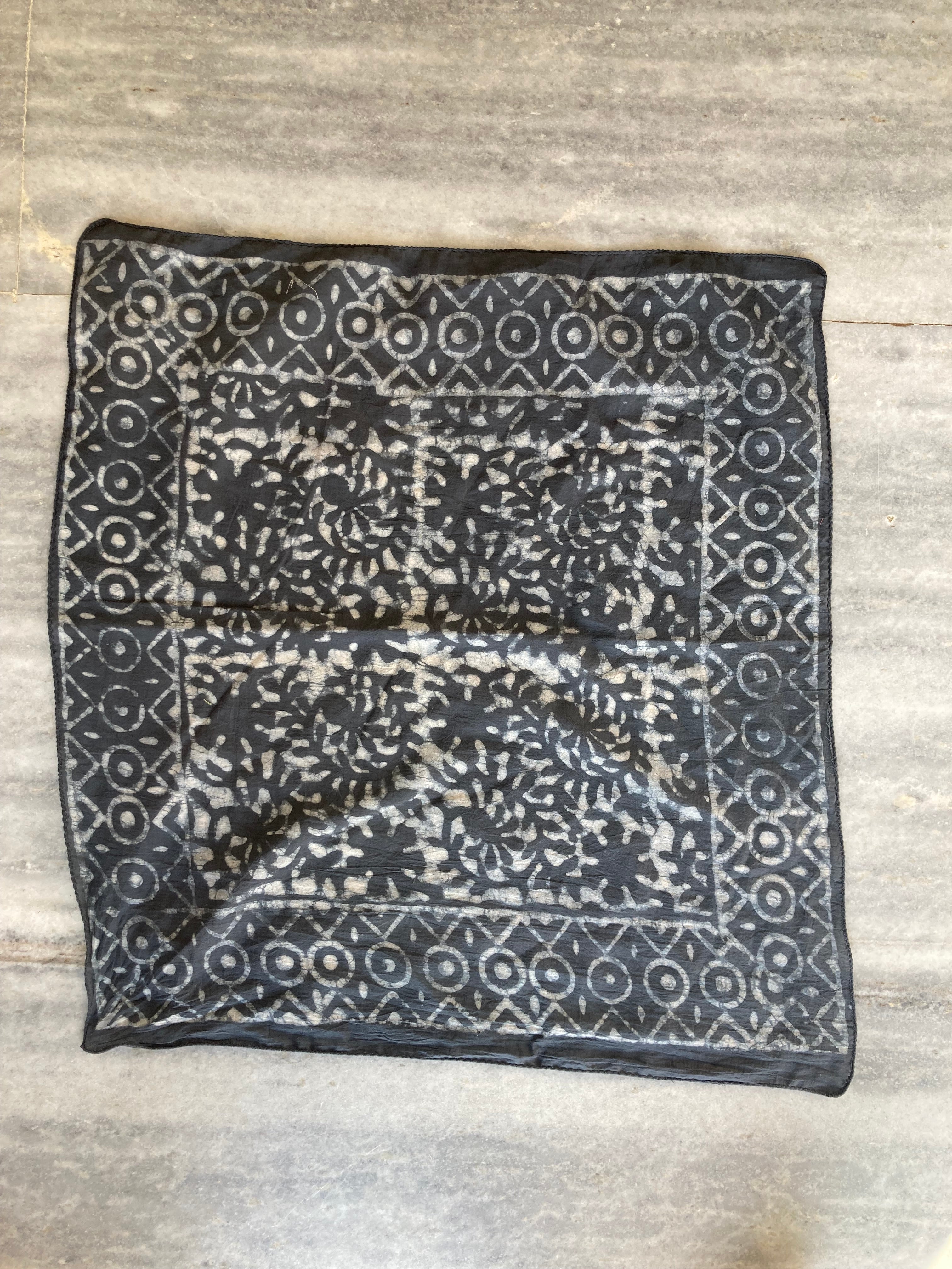Organic Cotton Bandana Set of 10 : Paisley Scarf, Hand Block Print, Natural Dye