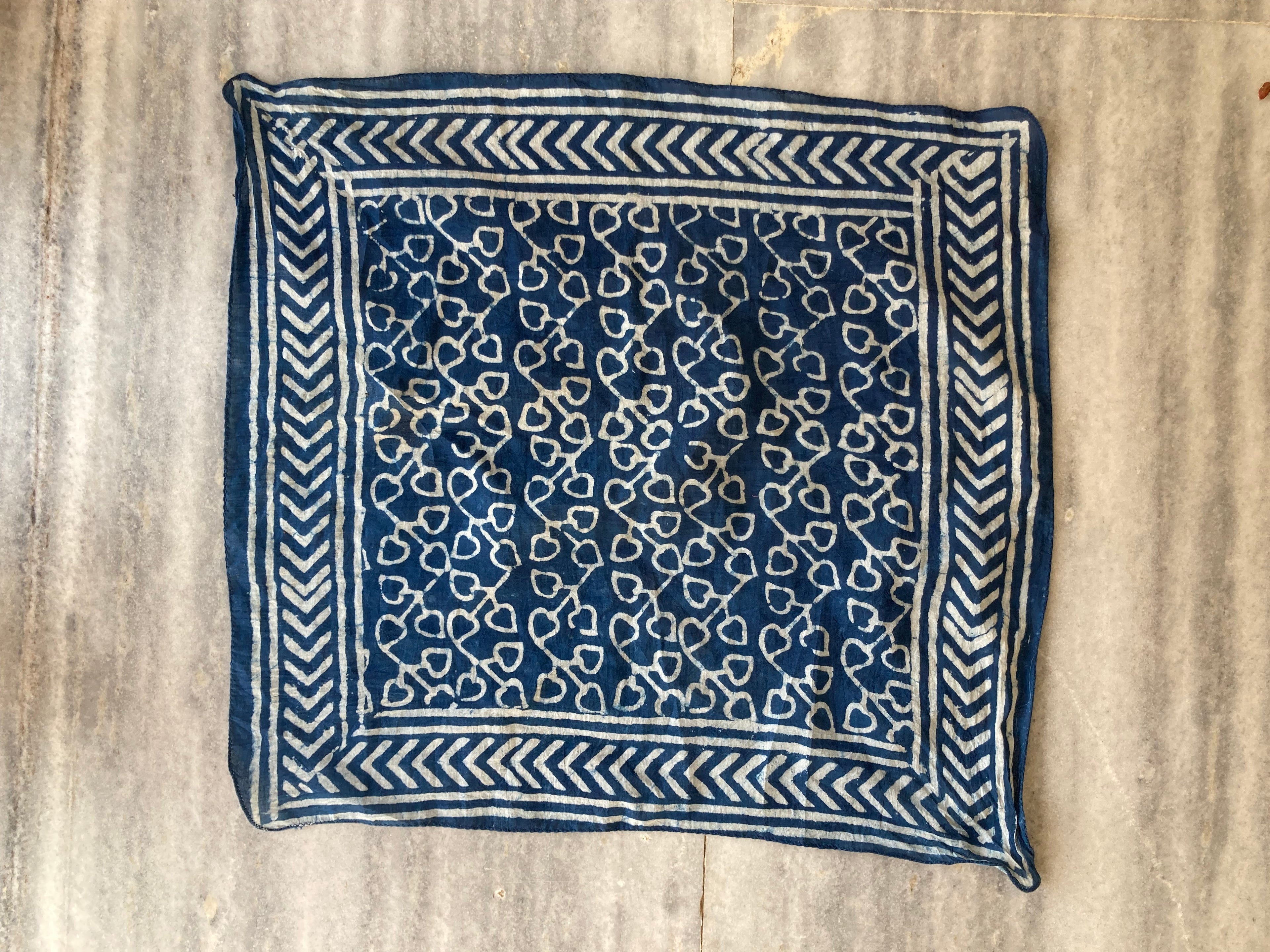 Organic Cotton Bandana Set of 10 : Paisley Scarf, Hand Block Print, Natural Dye
