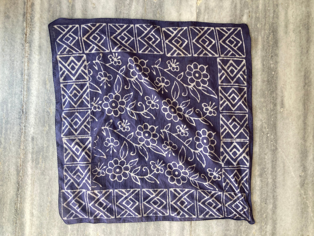 Organic Cotton Bandana Set of 10 : Paisley Scarf, Hand Block Print, Natural Dye