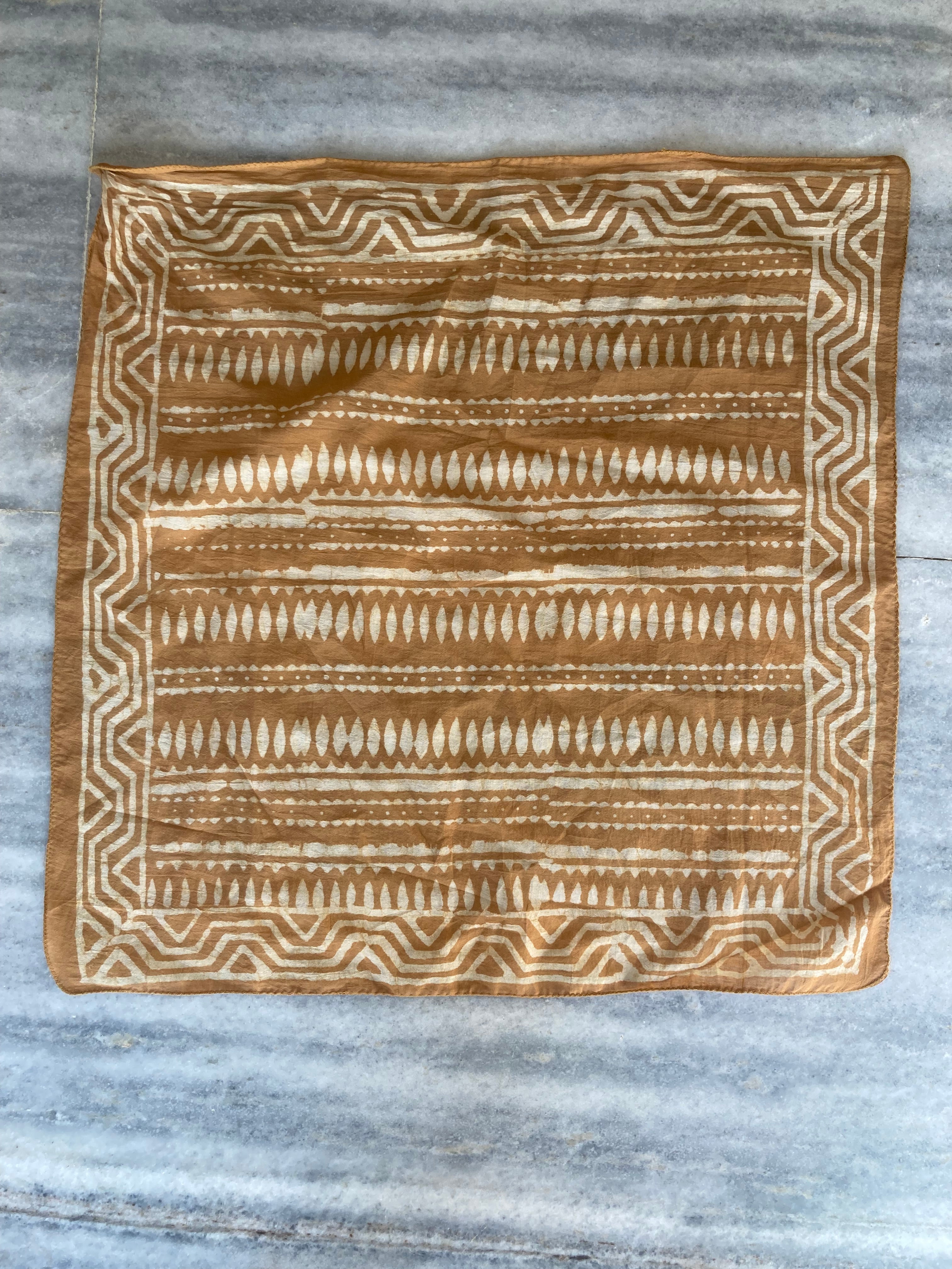 Organic Cotton Bandana Set of 10 : Paisley Scarf, Hand Block Print, Natural Dye