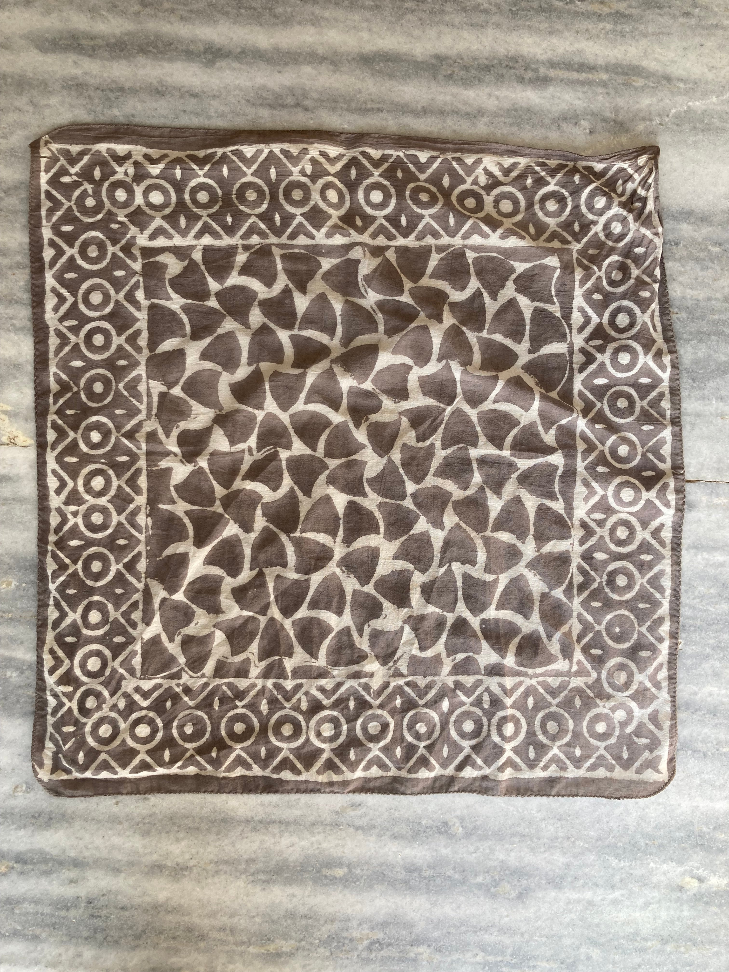 Organic Cotton Bandana Set of 10 : Paisley Scarf, Hand Block Print, Natural Dye