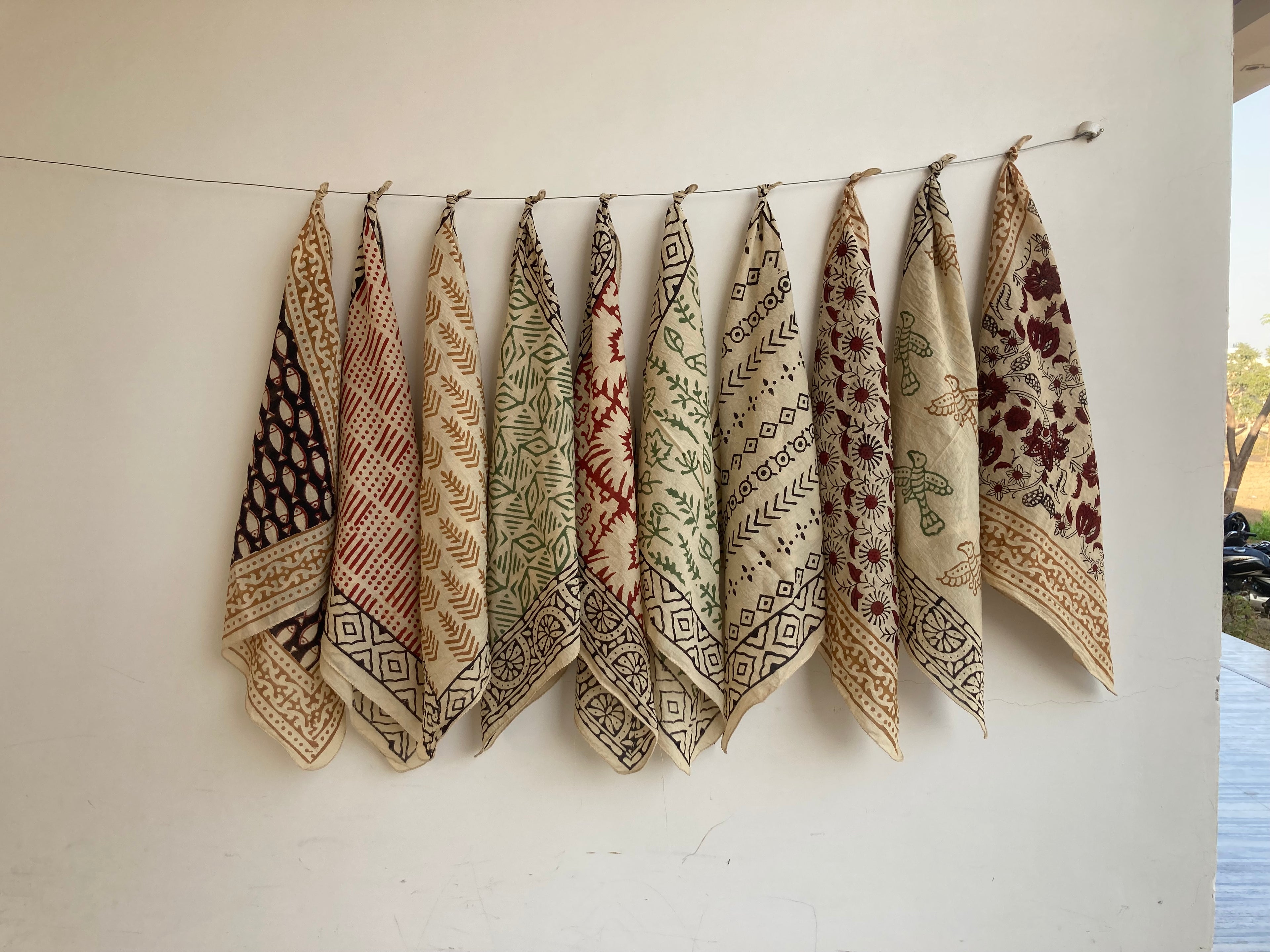 bandana,Neckkerchief,Handkerchief,Necktie made with natural colours gift item