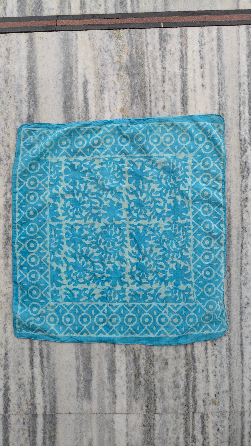 Hand Block Printed Cotton Bandana: Natural Dye Neckerchief - Made in India