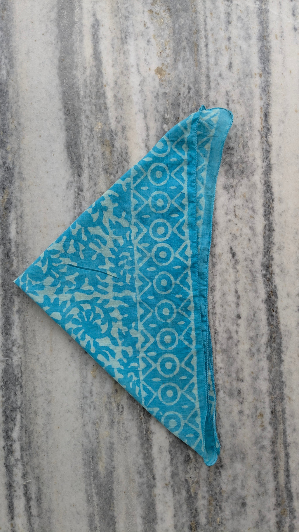 Hand Block Printed Cotton Bandana: Natural Dye Neckerchief - Made in India