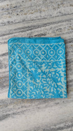 Hand Block Printed Cotton Bandana: Natural Dye Neckerchief - Made in India