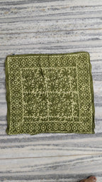 Hand Block Printed Cotton Bandana: Natural Dye Neckerchief - Made in India