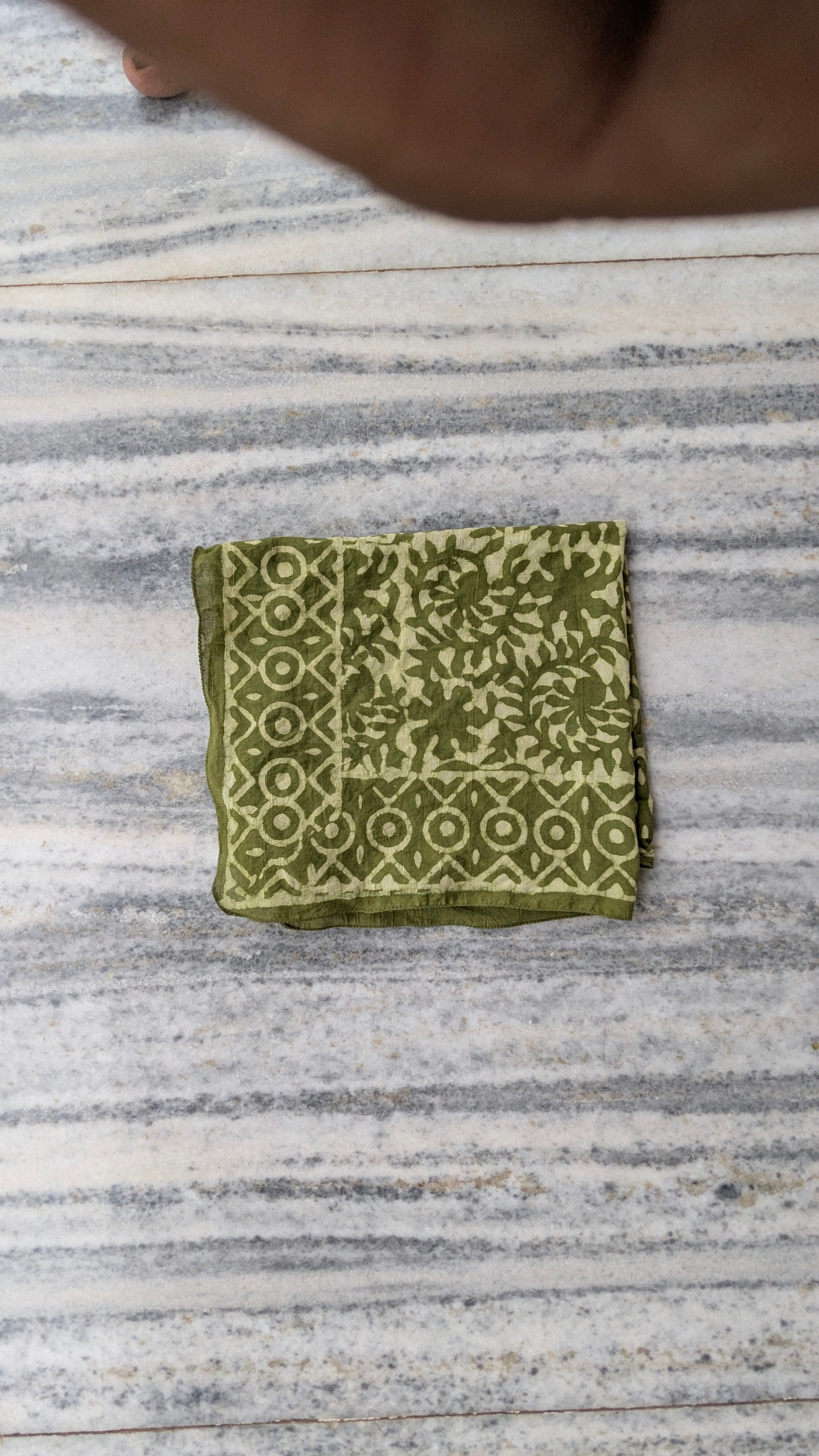Hand Block Printed Cotton Bandana: Natural Dye Neckerchief - Made in India