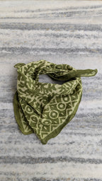 Hand Block Printed Cotton Bandana: Natural Dye Neckerchief - Made in India