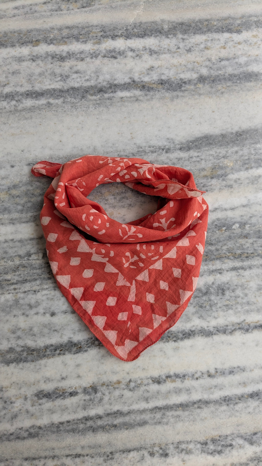 Hand Block Printed Cotton Bandana: Natural Dye Neckerchief - Made in India