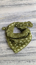 Hand Block Printed Cotton Bandana: Natural Dye Neckerchief - Made in India