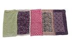 Handblock Printed Cotton Bandana Set: Bohemian Head Wrap, Natural Dye