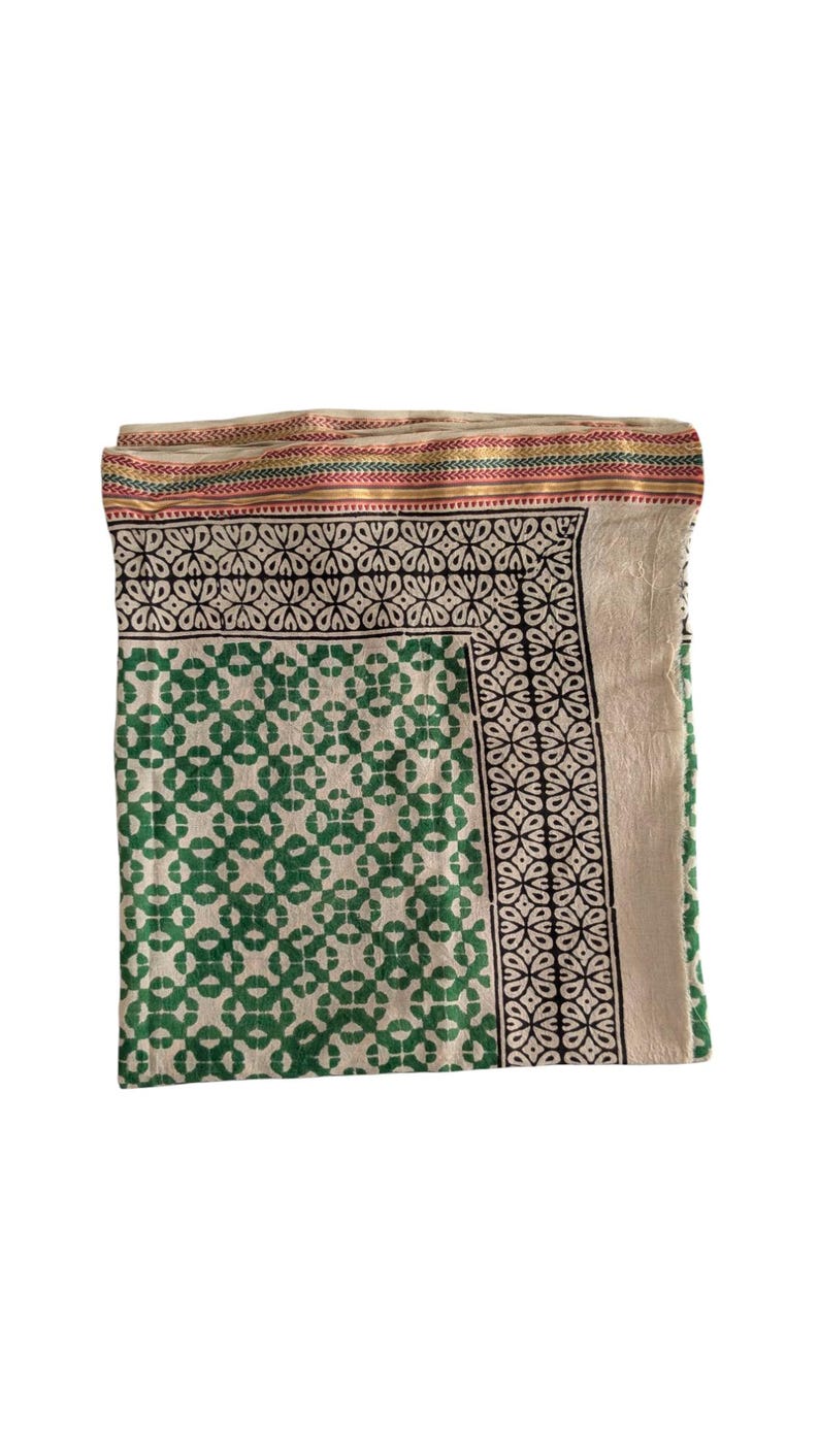 Hand Block Print Cotton Sarong: Indian Beach Wrap, Boho Scarf