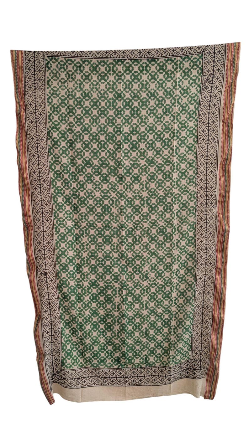 Hand Block Print Cotton Sarong: Indian Beach Wrap, Boho Scarf