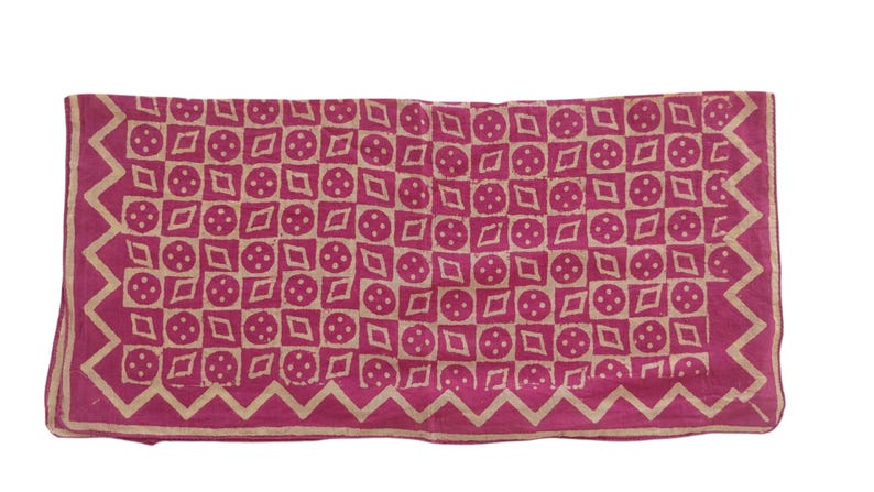 Handmade Block Print Cotton Bandana: Natural Dye Boho Scarf