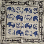 Hand Block Printed Cotton Bandana: Natural Dye Indian Head Wrap