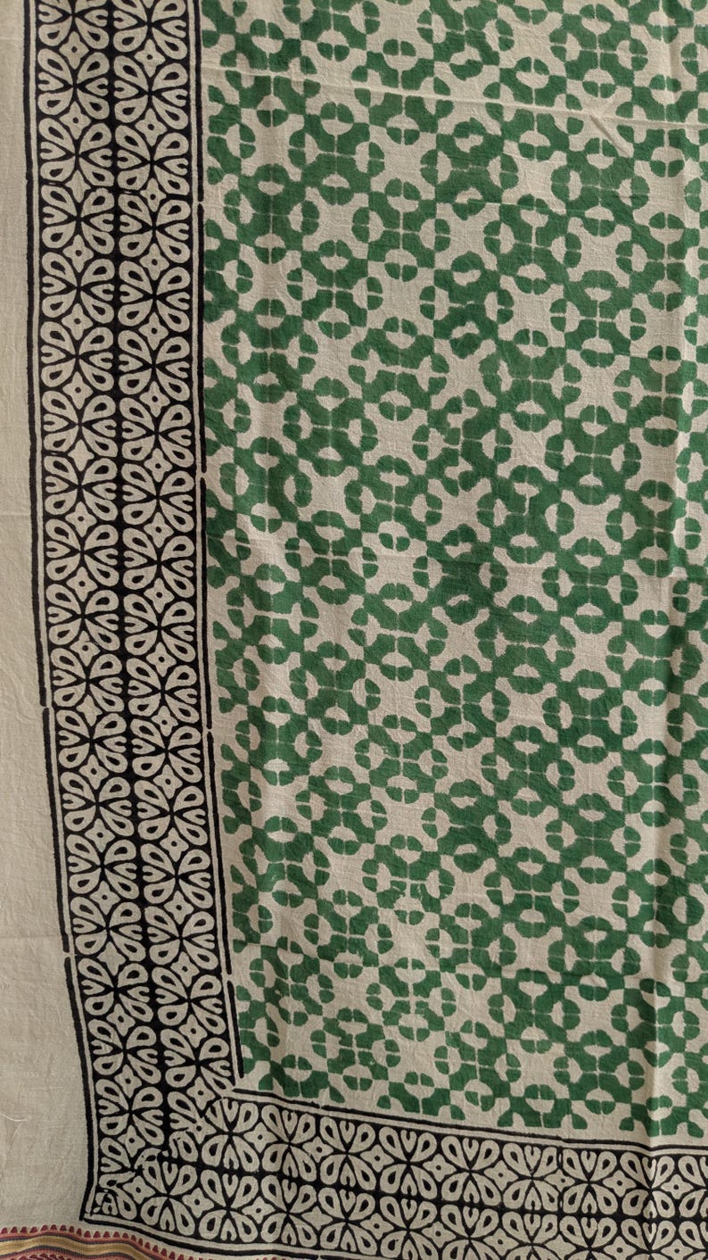 Hand Block Print Cotton Sarong: Indian Beach Wrap, Boho Scarf