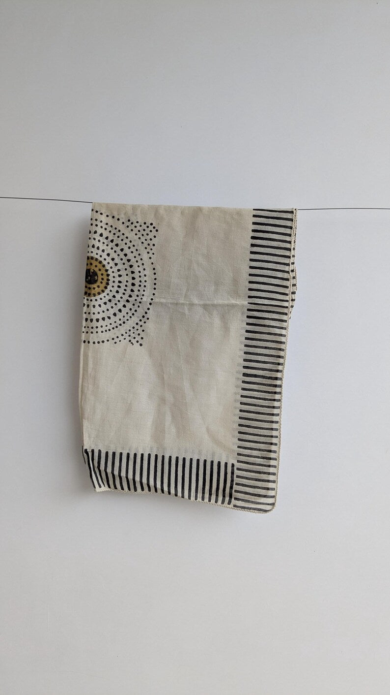 Handblock Printed Cotton Bandanas - Natural Dye, Handmade in India - Set of 10