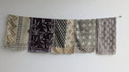 Hand Block Print Cotton Bandanas - Set of 5 - Natural Dye Scarf