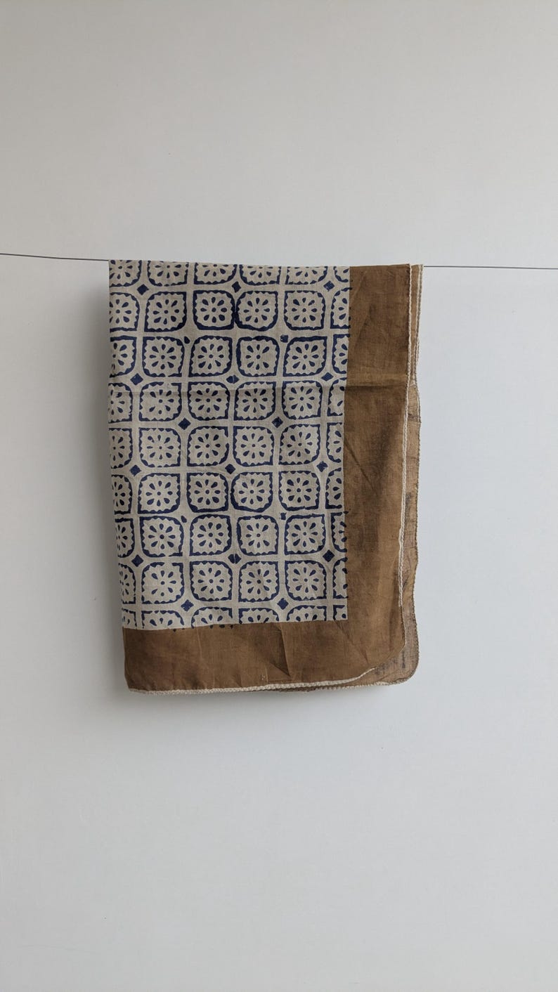 Indian Block Print Cotton Bandana Set: Handmade Yoga Head Wrap