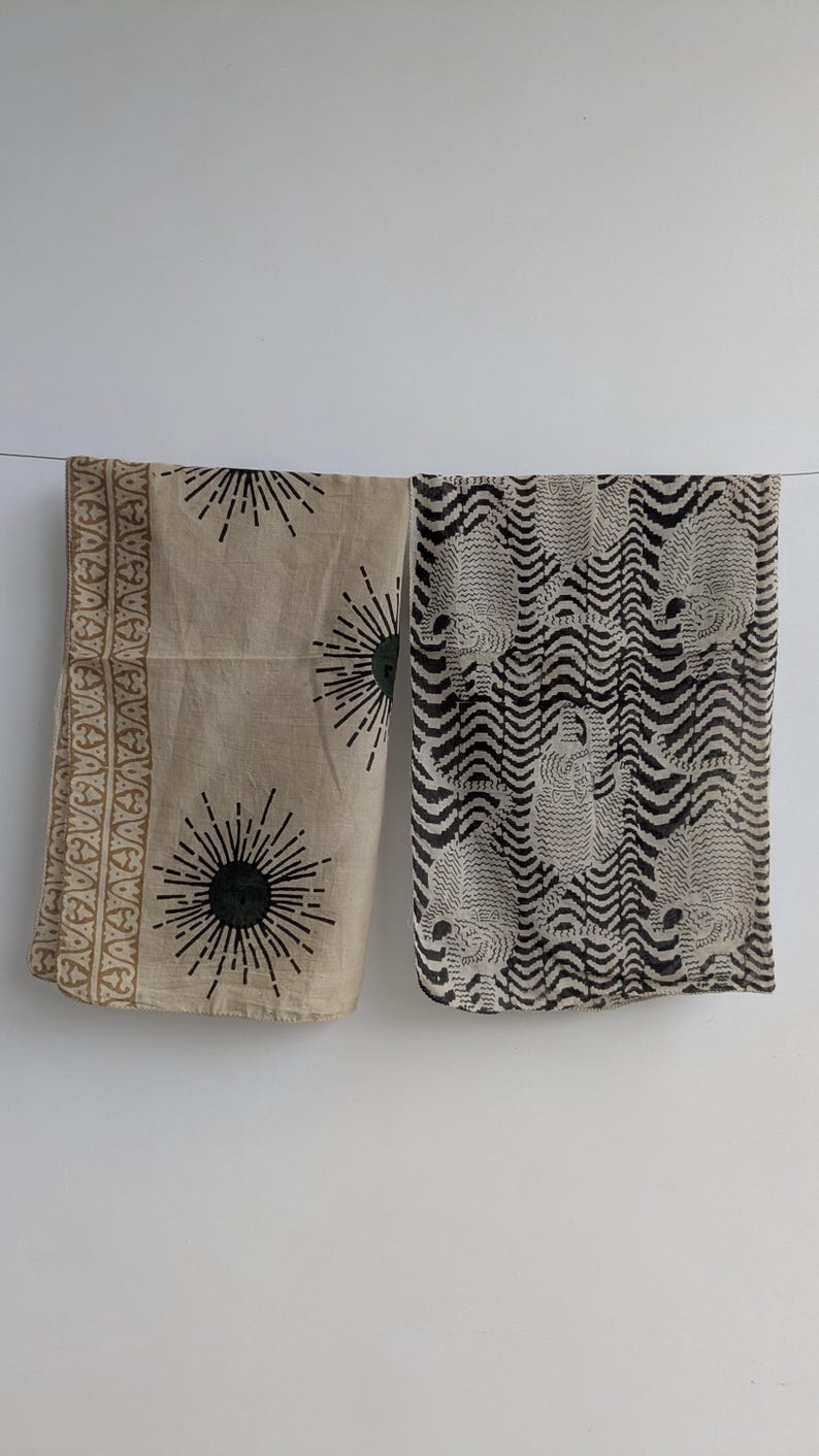Handblock Printed Cotton Bandana: Natural Dyes, Handmade in India