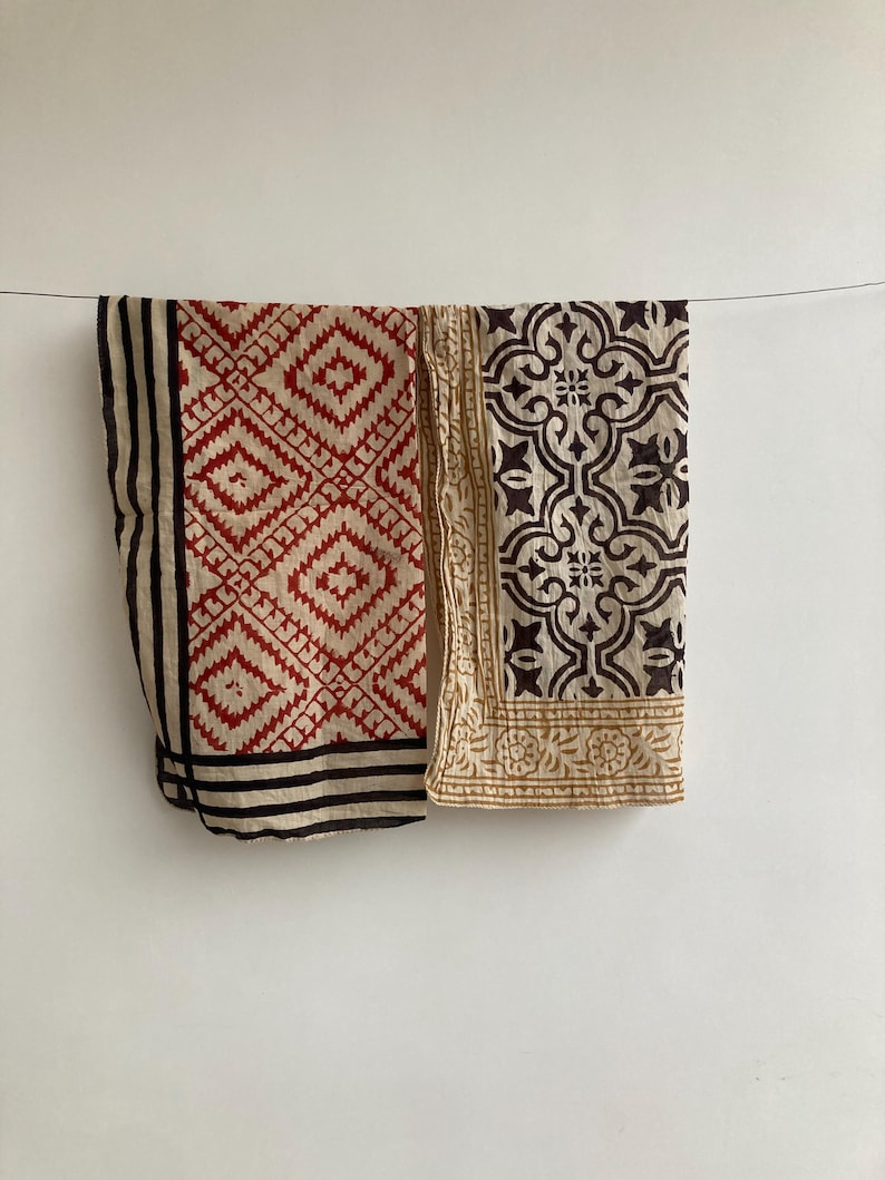 Handmade Floral Print Cotton Bandana Set: Boho Neckerchief