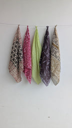 Handblock Printed Cotton Bandanas - Natural Dye, Handmade in India - Set of 10