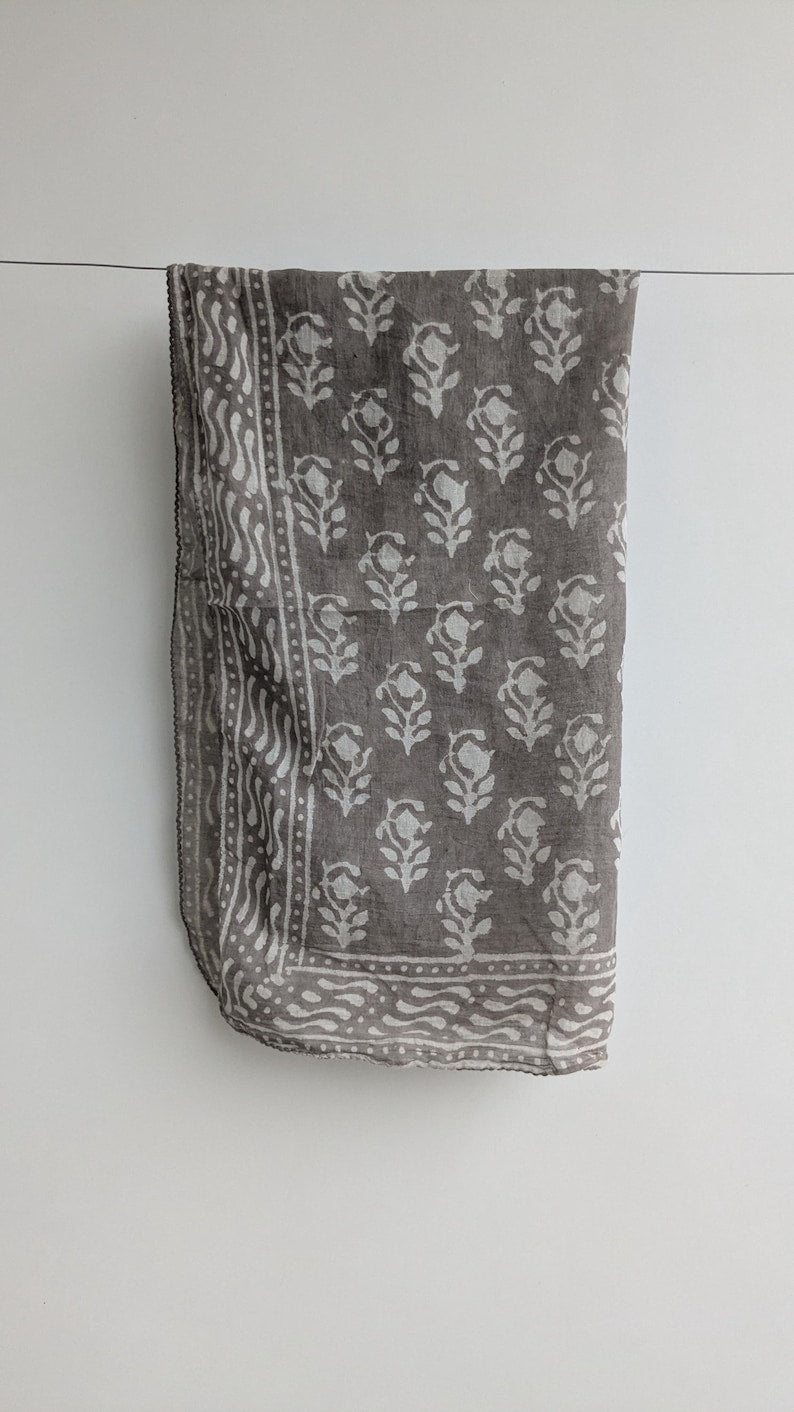 Hand Block Print Cotton Bandanas - Set of 5 - Natural Dye Scarf