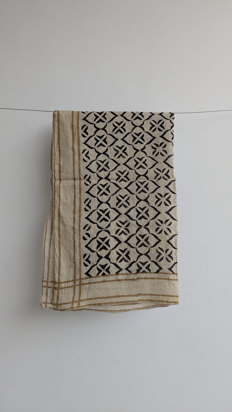 Indian Block Print Cotton Bandana Set: Handmade Yoga Head Wrap