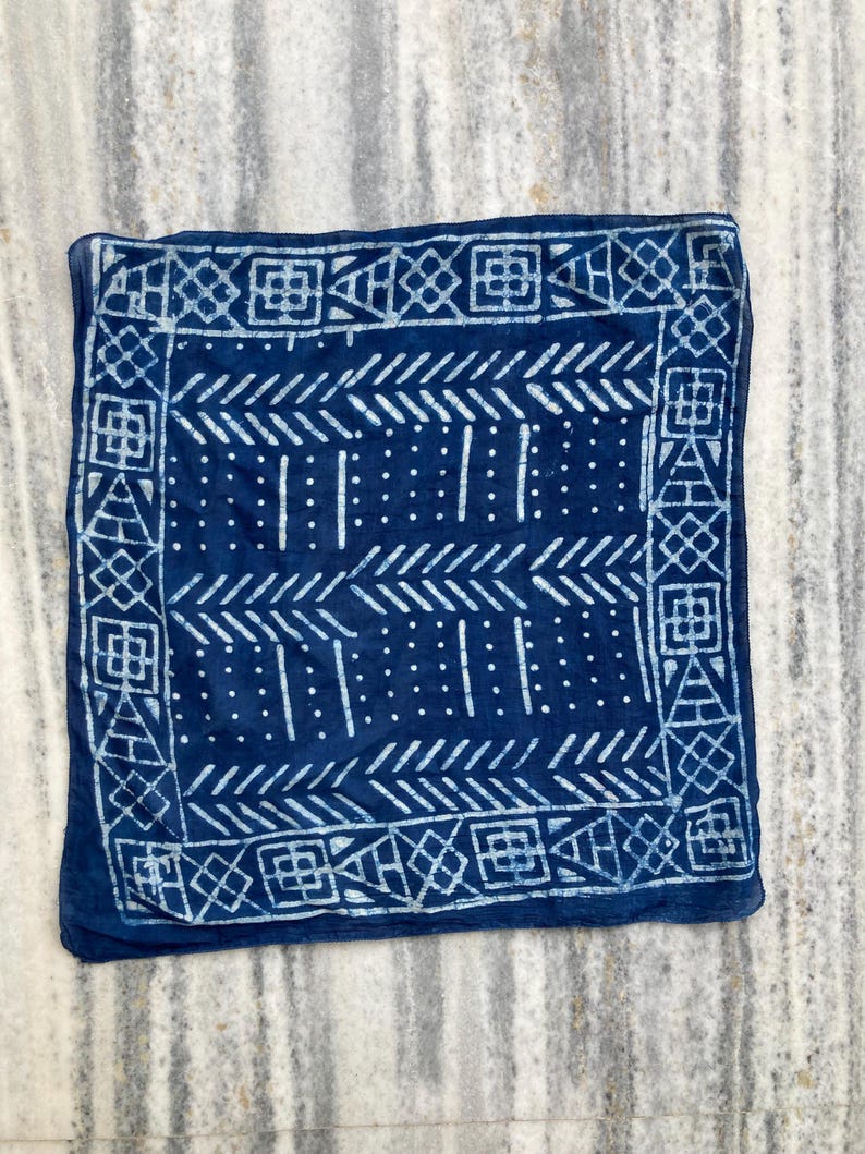 Hand Block Print Cotton Bandanas - Set of 10, Natural Dye