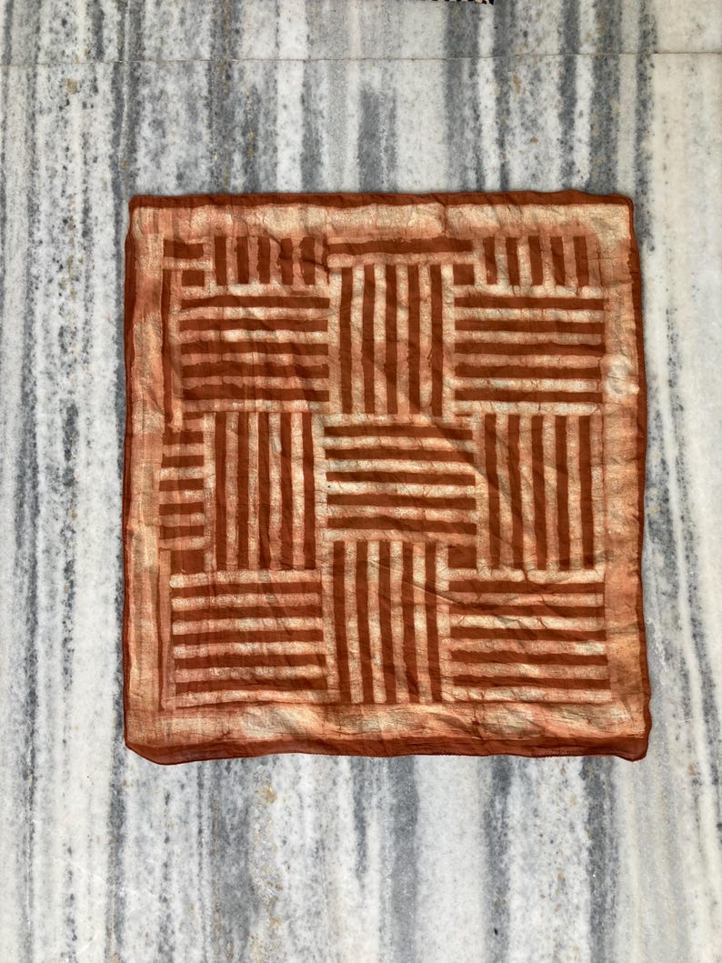 Hand Block Print Cotton Bandanas - Set of 10, Natural Dye