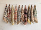 Set of 10 hand printed bandana,Neckkerchief,Handkerchief, made with natural colours gift item