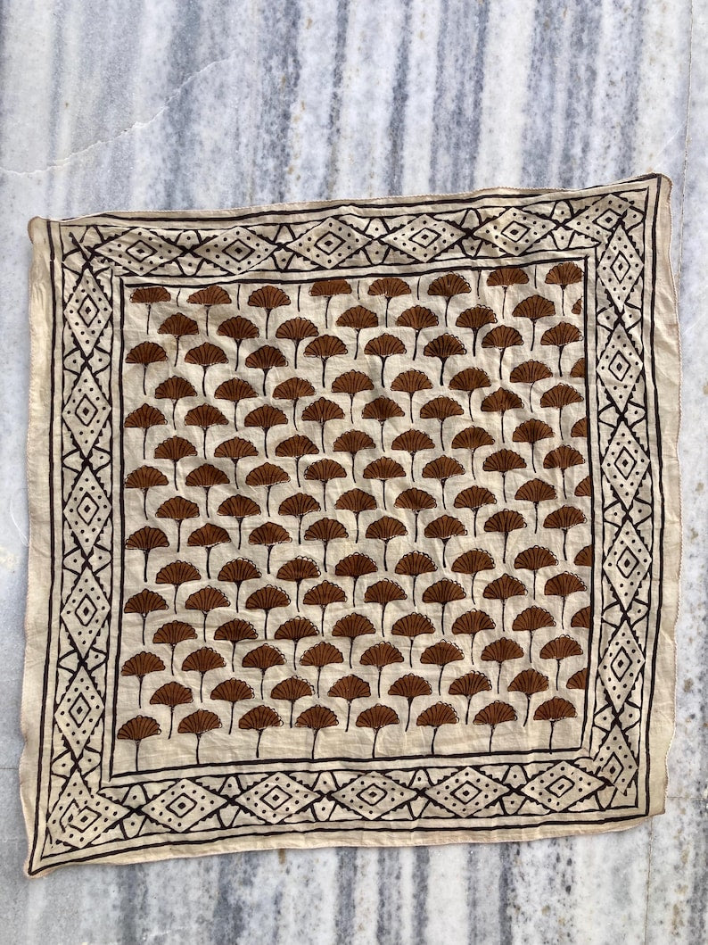 Set of 10 hand printed bandana,Neckkerchief,Handkerchief, made with natural colours gift item