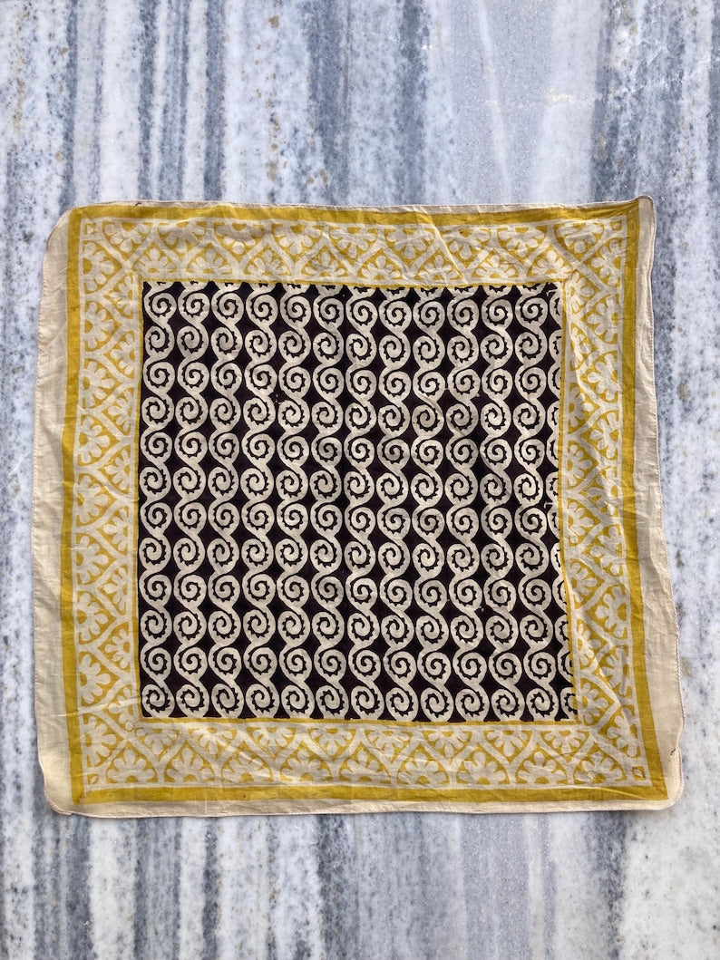 Set of 10 hand printed bandana,Neckkerchief,Handkerchief, made with natural colours gift item