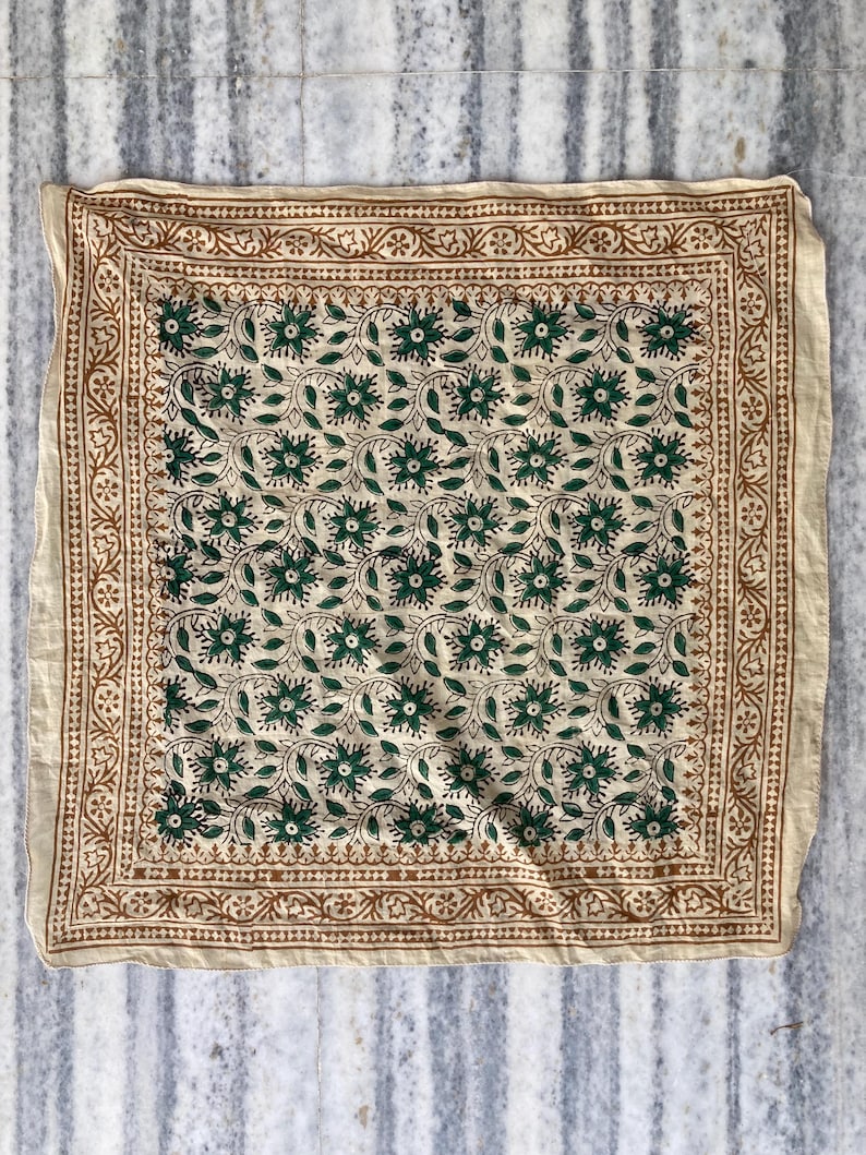 Set of 10 hand printed bandana,Neckkerchief,Handkerchief, made with natural colours gift item