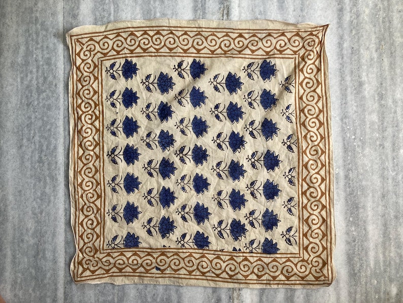 Set of 10 hand printed bandana,Neckkerchief,Handkerchief, made with natural colours gift item