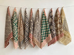 Hand Block Print Cotton Bandanas - Set of 10, Natural Dye