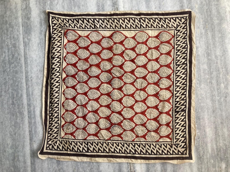 Set of 10 hand printed bandana,Neckkerchief,Handkerchief, made with natural colours gift item