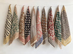 Hand Block Print Cotton Bandanas - Set of 10, Natural Dye