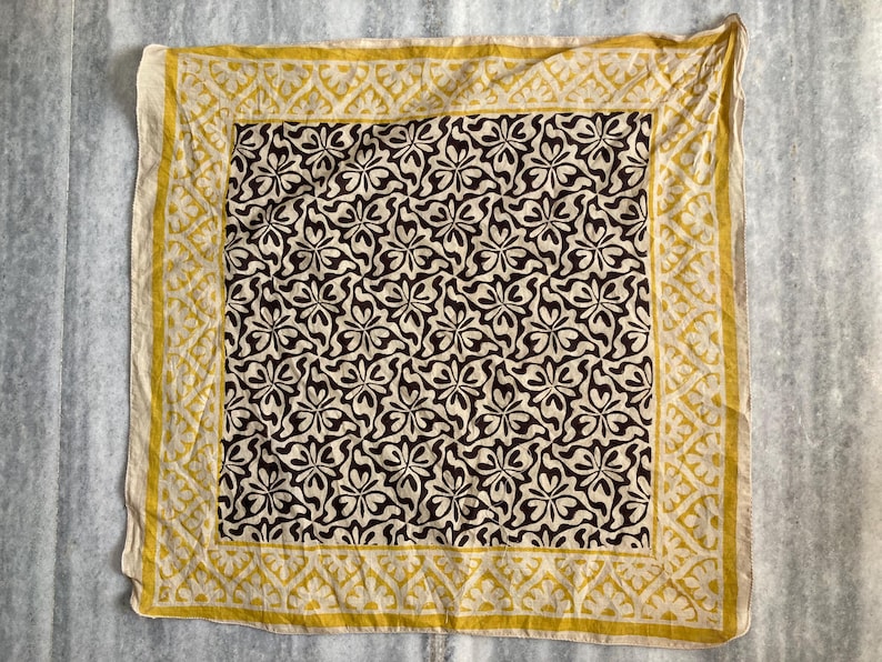 Hand Block Print Cotton Bandanas - Set of 10, Natural Dye