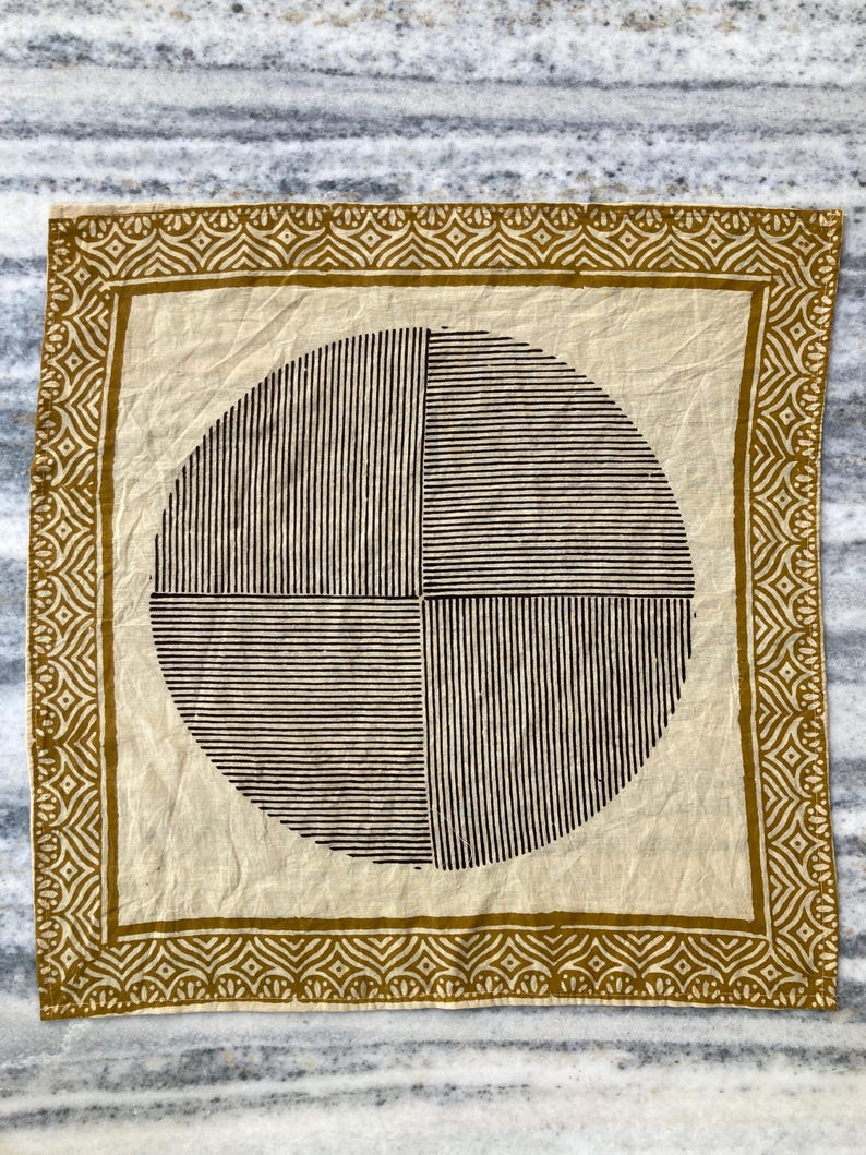 Set Of 4 Hand Block Printed Cotton Napkins