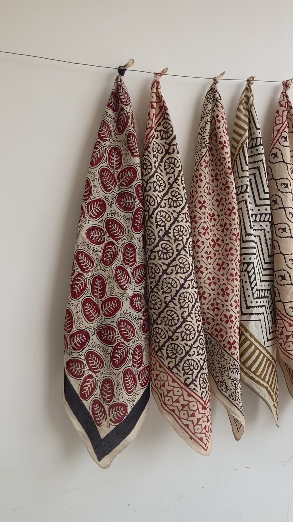 Set of 10 hand printed bandana,Neckkerchief,Handkerchief, made with natural colours gift item