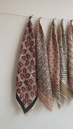 Set of 10 hand printed bandana,Neckkerchief,Handkerchief, made with natural colours gift item